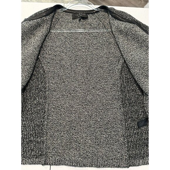 Rag And Bone Zip Front Leather Trim Wool Jacket Size‎ Medium - Picture 7 of 10